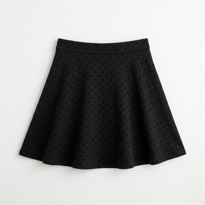 NWT Madewell Black Polka Dot Skater Skirt